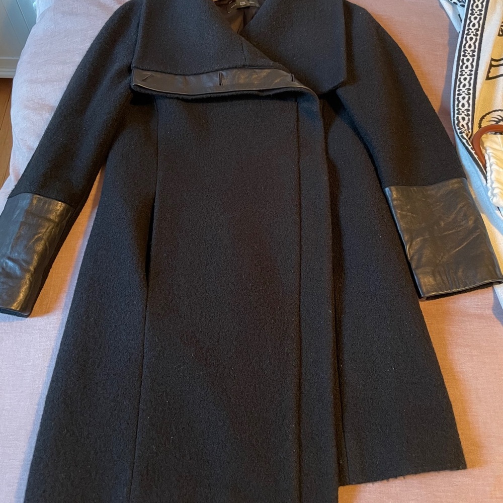Club Monaco Halli Leather Trim Coat